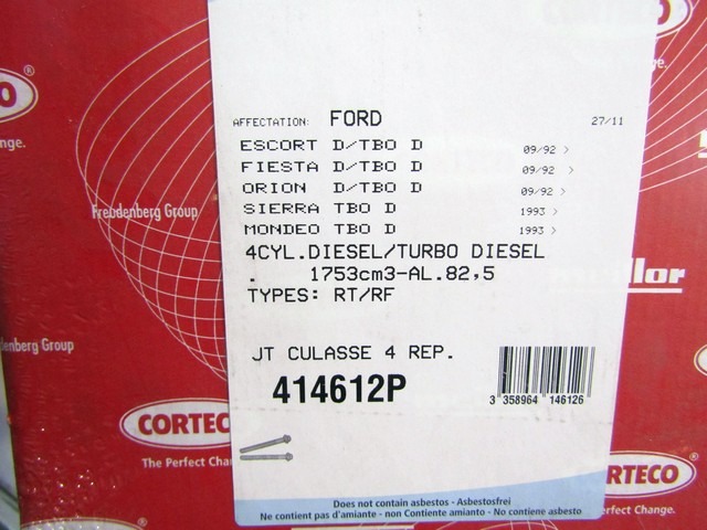 KOPFDICHTUNG OEM N. 1068121 GEBRAUCHTTEIL FORD MONDEO BER/SW (01/1993 - 08/1996)DIESEL HUBRAUM 18 JAHR. 1993