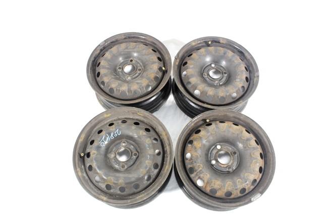 51763241 SET 4 CERCHI IN FERRO DA 6JX15H2 ET 40 FIAT PUNTO EVO 1.3 D 66KW 5M 5P (2009) RICAMBIO USATO 