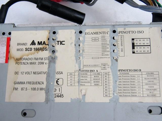 SDC166RDS AUTORADIO MAJESTIC HYUNDAI MATRIX 1.6 B 76KW 5M 5P (2003) RICAMBIO USATO 