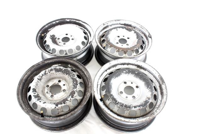 46745113 SET 4 CERCHI IN FERRO DA 14 POLLICI 4 FORI 5,5JX14H2 ET 35 FIAT PUNTO 188 MK2 R 1.3 D 5M 3P 51KW (2004) RICAMBIO USATO INTERASSE 4X98