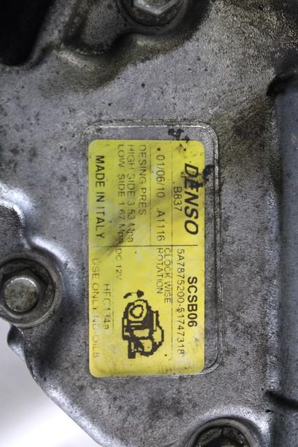 51747318 COMPRESSORE CLIMATIZZATORE CLIMA A/C FIAT PANDA 100HP 1.4 B 74KW 6M 5P (2010) RICAMBIO USATO 5A7875200