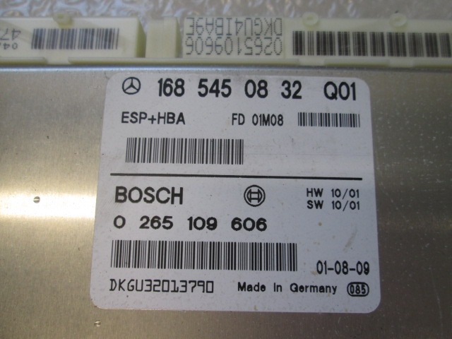 ESP-STEUERGERAT OEM N. 1685450832 GEBRAUCHTTEIL MERCEDES CLASSE A W168 V168 RESTYLING (2001 - 2005) DIESEL HUBRAUM 17 JAHR. 2001