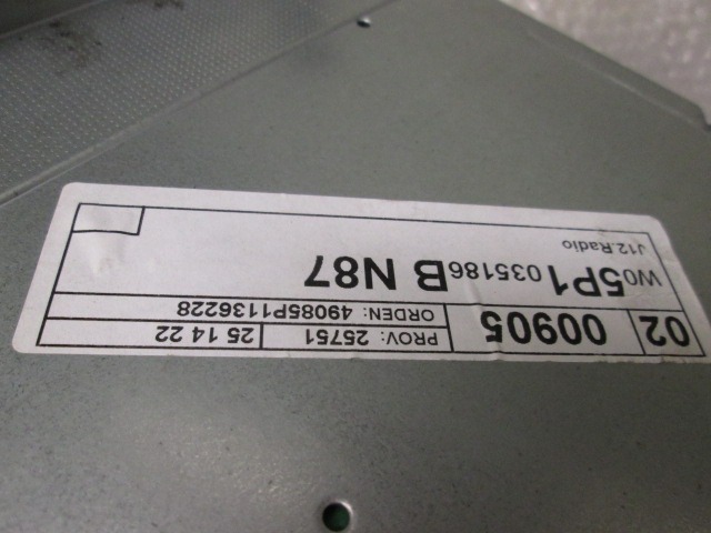 RADIO CD?/ VERSTARKER / HALTER HIFI SYSTEM OEM N. 5P01035186B GEBRAUCHTTEIL SEAT ALTEA XL 5P5 (2007 - 02/2009) BENZINA/GPL HUBRAUM 16 JAHR. 2008