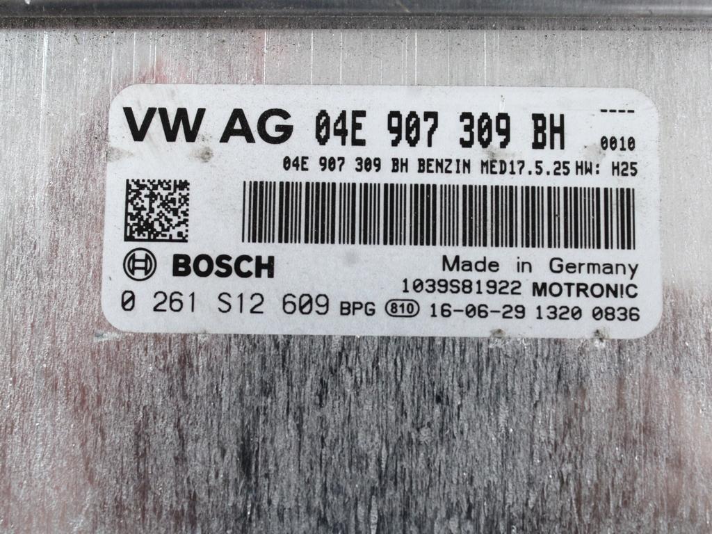 04E907309BH KIT ACCENSIONE AVVIAMENTO SEAT LEON FR 1.4 B 92KW 6M 5P (2016) RICAMBIO USATO CON CENTRALINA MOTORE, QUADRO STRUMENTI, BLOCCHETTO ACCENSIONE CON DOPPIA CHIAVE 0261S12609 5F0920750D 5Q0905865 1K0905851 5Q0937084CL