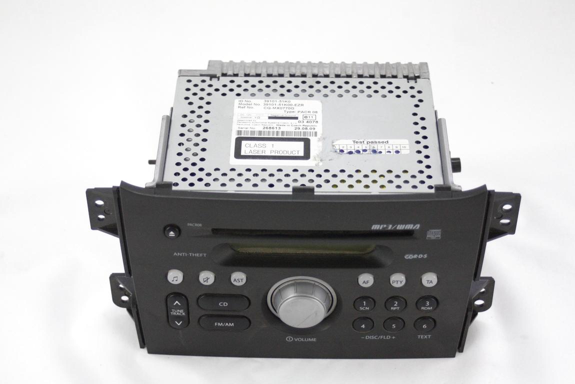 39101-51K00-EZR AUTORADIO SUZUKI SPLASH 1.2 G 63KW 5M 5P (2009) RICAMBIO USATO (NON FORNIAMO CODICE AUTORADIO)