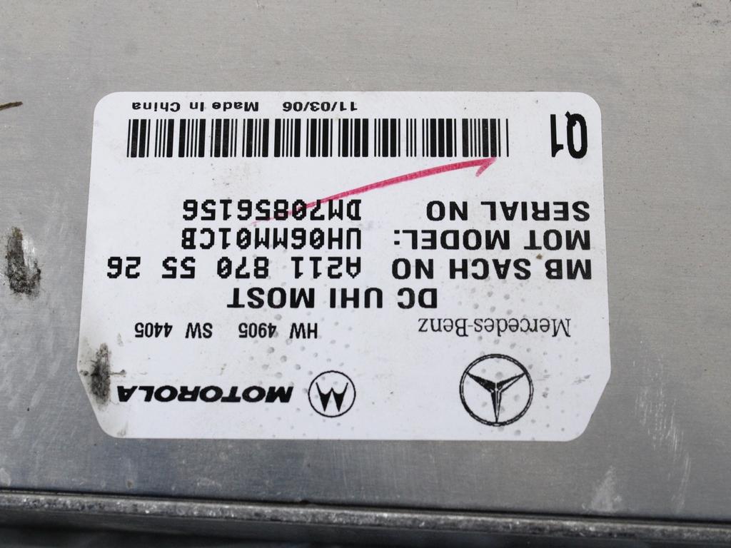 A2118705526 CENTRALINA MODULO TELEFONO BLUETOOTH MERCEDES CLASSE R 320 W251 3.0 D 4X4 165KW AUT 5P (2007) RICAMBIO USATO