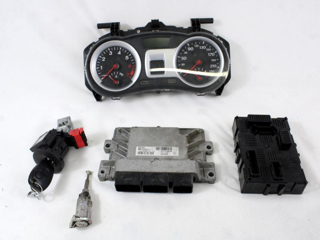 237101907R KIT ACCENSIONE AVVIAMENTO RENAULT CLIO 1.2 B 55KW 5M 5P (2012) RICAMBIO USATO CON CENTRALINA INIEZIONE MOTORE, QUADRO STRUMENTI, BLOCCHETTI ACCENSIONE APERTURA CON CHIAVE 237101206R 8201054128 8200214173 8201060291