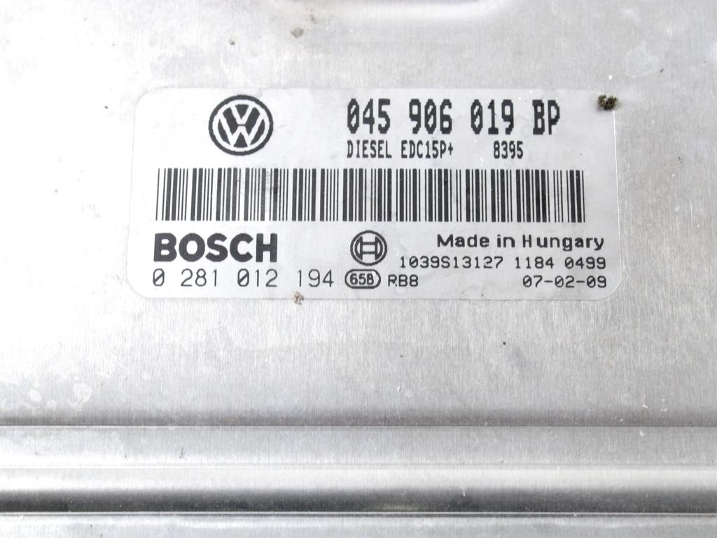 045906019BP KIT ACCENSIONE AVVIAMENTO VOLKSWAGEN POLO 1.4 D 51KW 5M 5P (2007) RICAMBIO USATO CON CENTRALINA MOTORE, QUADRO STRUMENTI CONTACHILOMETRI, BLOCCHETTI ACCENSIONE APERTURA CON CHIAVE 6Q1937049F 4B0905851Q  6Q0920804J