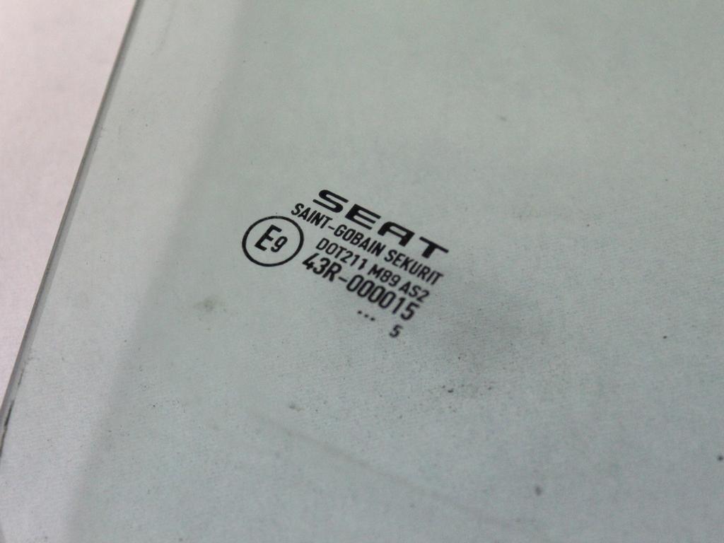 6J4845206 VETRO SCENDENTE PORTA POSTERIORE DESTRA SEAT IBIZA 1.2 B 51KW 5M 5P (2015) RICAMBIO USATO