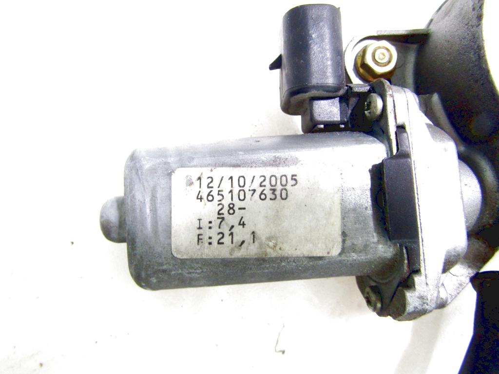 465107630 MOTORINO MECCANISMO ALZA-VETRO ALZA-CRISTALLO PORTA POSTERIORE SINISTRA FIAT MULTIPLA 1.9 D 85KW 5M 5P (2004) RICAMBIO USATO SUPPORTO DANNEGGIATO