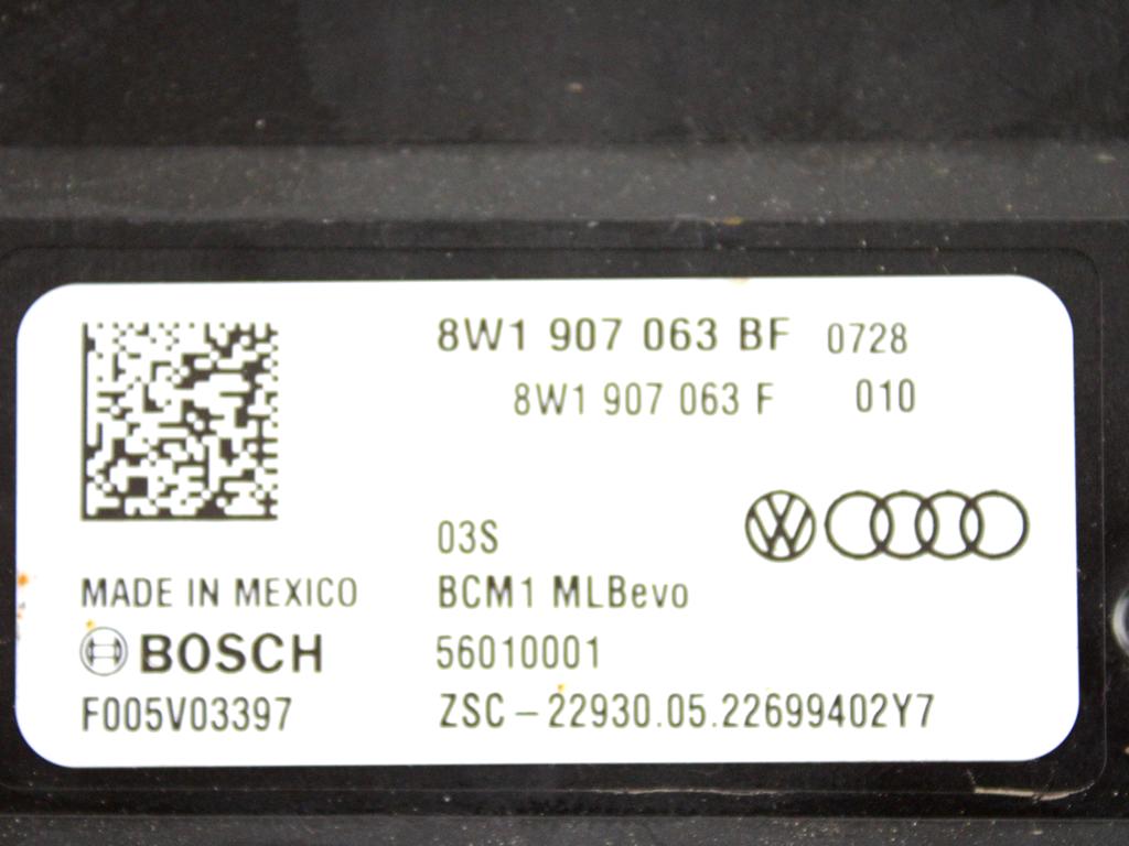 8W1907063F CENTRALINA BODY COMPUTER BCM1 AUDI Q5 SPORTBACK 2.0 I 150KW AUT 5P (2022) RICAMBIO USATO