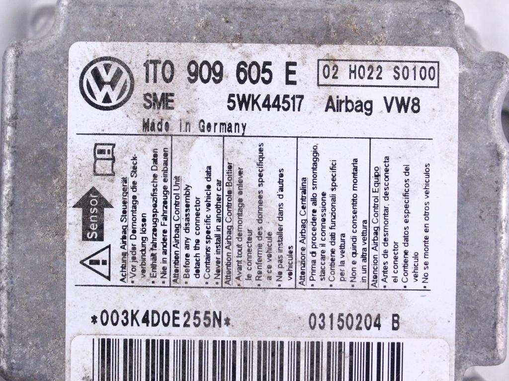 10 CENTRALINE AIRBAG USATE NON FUNZIONANTI DA RICODIFICARE 1T0909605E 1C0909605K 6R0959655K 1K0909605AE 6Q0909605AD 1K0909605AE 6R0959655K 4F0959655B 1C0909605 8K0959655B 0285010793 