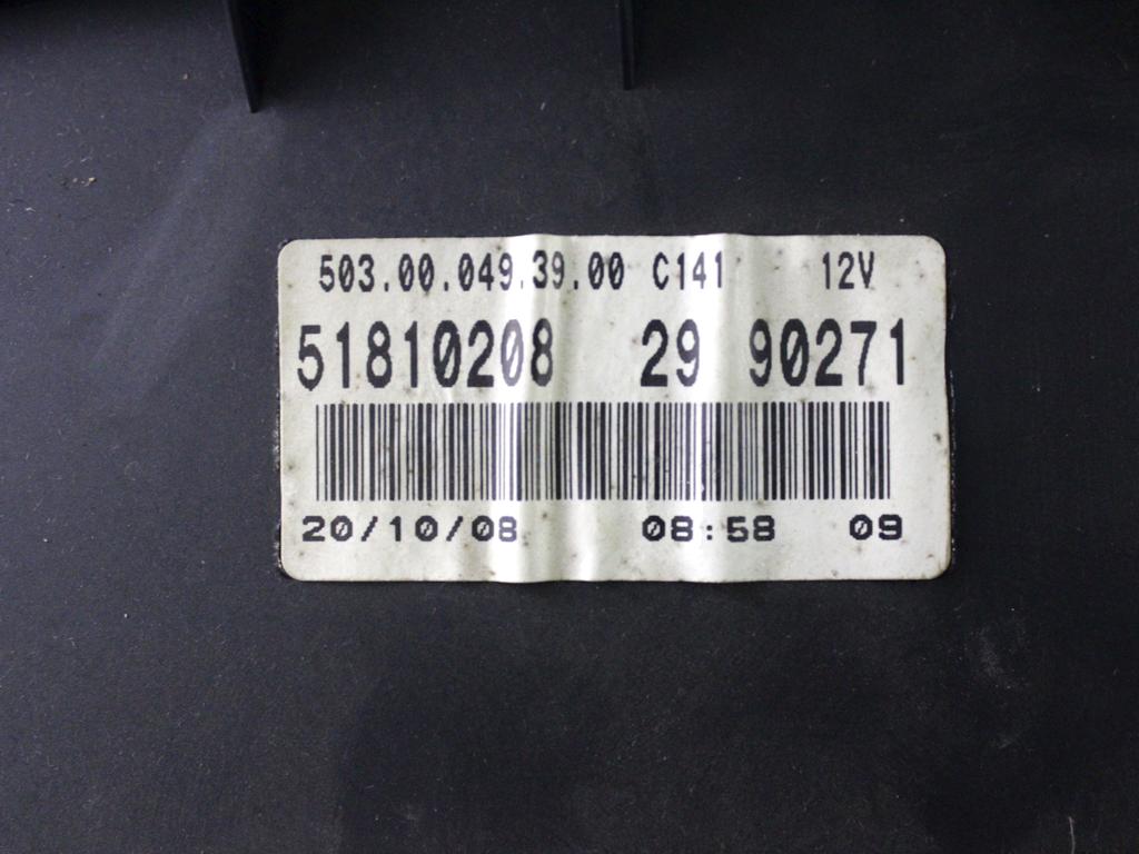 51810208 QUADRO STRUMENTI CONTACHILOMETRI FIAT PANDA 1.2 M 44KW 5M 5P (2008) RICAMBIO USATO
