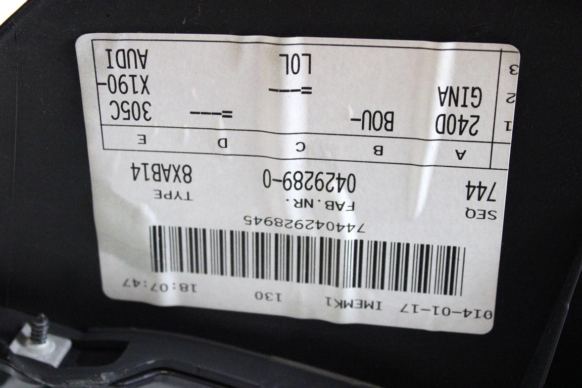 8X0863240DBOU TUNNEL CENTRALE AUDI A1 1.6 D 66KW 5M 5P (2014) RICAMBIO USATO