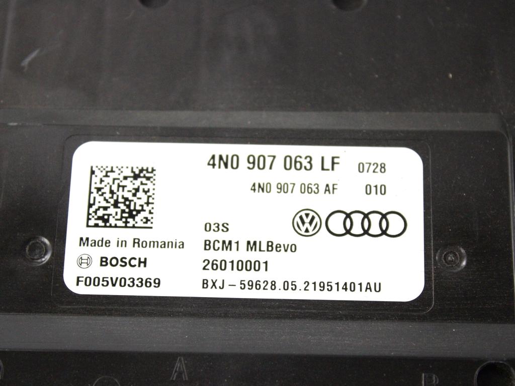 4N0907063LF CENTRALINA BODY COMPUTER BCM1 AUDI A6 C8 ALLROAD 4X4 2.0 I 150KW 5P AUT (2021) RICAMBIO USATO