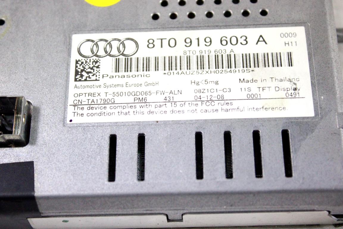 8T0919603A DISPLAY SISTEMA MULTIMEDIALE AUDI A4 B8 SW 2.0 D 105KW AUT 5P (2009) RICAMBIO USATO