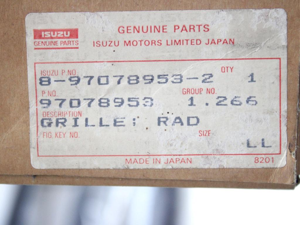 8-97078953-2 GRIGLIA PARAURTI ANTERIORE ISUZU NPR 3.0 D 96KW (1998) RICAMBIO NUOVO