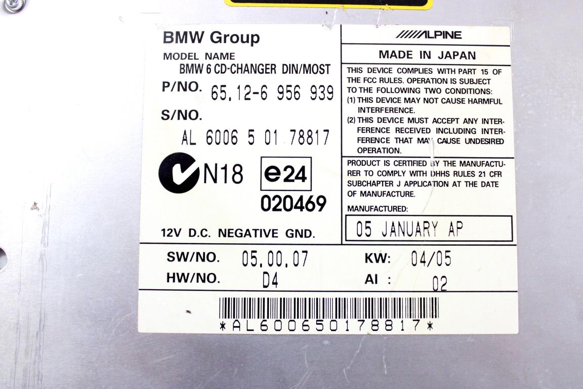 6512-6956939 CARICATORE CD BMW SERIE 5 530 D E61 SW 3.0 D 160KW AUT 5P (2005) RICAMBIO USATO