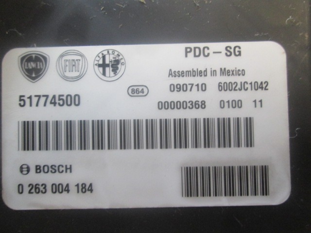 STEUERGERAT PDC OEM N. 51774500 GEBRAUCHTTEIL FIAT BRAVO 198 (02/2007 - 01/2011) BENZINA/GPL HUBRAUM 14 JAHR. 2009