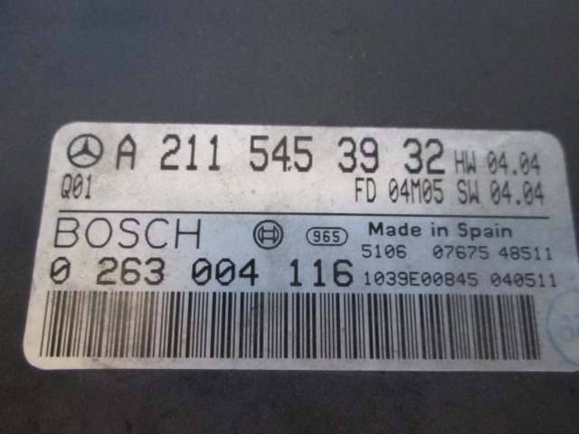 STEUERGERAT PDC OEM N. 1039E00845 GEBRAUCHTTEIL MERCEDES CLASSE E W211 BER/SW (03/2002 - 05/2006) DIESEL HUBRAUM 32 JAHR. 2004