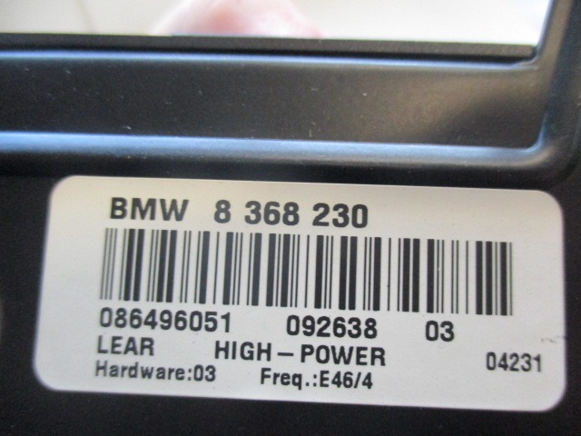 AUDIOVERSTARKER OEM N. 8368230 GEBRAUCHTTEIL BMW SERIE 3 E46 BER/SW/COUPE/CABRIO (1998 - 2001) DIESEL HUBRAUM 30 JAHR. 1999