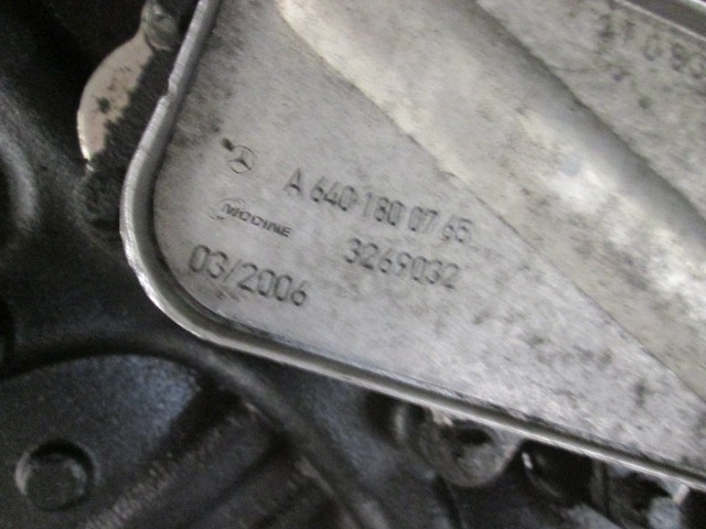 MOTOR OEM N. 640940 GEBRAUCHTTEIL MERCEDES CLASSE A W169 5P C169 3P (2004 - 04/2008) DIESEL HUBRAUM 20 JAHR. 2006