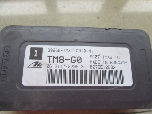 SENSOR ESP OEM N. 39960-TM8-G010 GEBRAUCHTTEIL HONDA INSIGHT MK2 (2009 - 10/2013) IBRIDO HUBRAUM 13 JAHR. 2009
