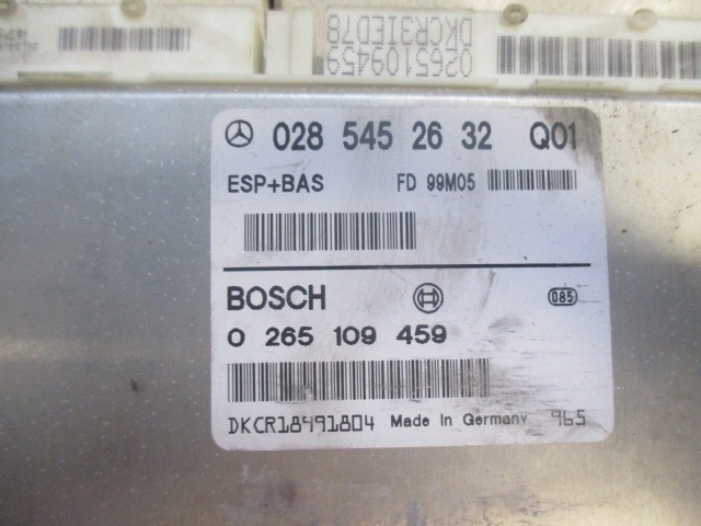 ESP-STEUERGERAT OEM N. 265109459 GEBRAUCHTTEIL MERCEDES CLASSE A W168 5P V168 3P 168.031 168.131 (1997 - 2000) BENZINA HUBRAUM 14 JAHR. 1999