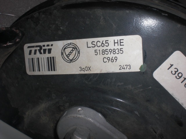 BREMS-SERVO OHNE PUMPE OEM N. 77365842 GEBRAUCHTTEIL FIAT PANDA 319 (DAL 2011) DIESEL HUBRAUM 13 JAHR. 2011