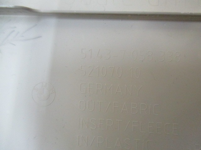 BLENDE SAULE  OEM N. 52107010 GEBRAUCHTTEIL BMW SERIE 3 BER/SW/COUPE/CABRIO E90/E91/E92/E93 (2005 - 08/2008) DIESEL HUBRAUM 20 JAHR. 2006