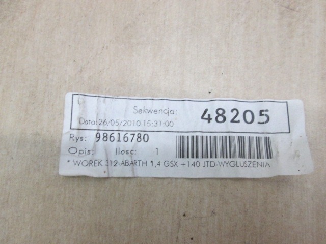 HEIZKORPER OEM N. 77364840 GEBRAUCHTTEIL FIAT 500 CINQUECENTO (2007 - 2015) BENZINA HUBRAUM 14 JAHR. 2012