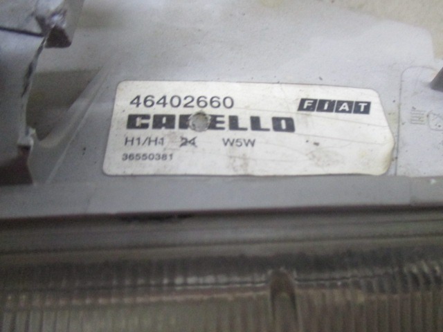 SCHEINWERFER LINKS OEM N. 46402660 GEBRAUCHTTEIL FIAT PUNTO 176 MK1 (1993 - 08/1999) BENZINA HUBRAUM 12 JAHR. 1997
